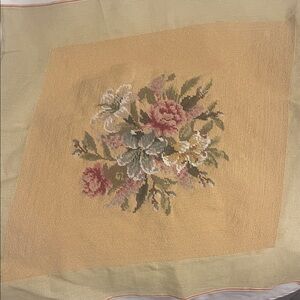 Stunning Bucilla Needlepoint Floral Flowers Yellow 22x22 inches